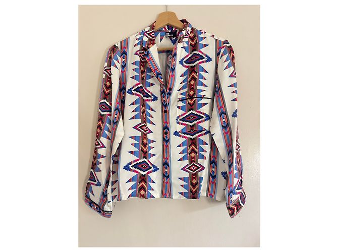 Camicia fluida bianca stampata in viscosa The Kooples taglia 36 - vista 2