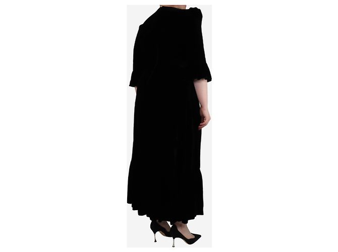 The Vampire's Wife Schwarzes Samt-Midi-Kleid mit Rüschen - Größe UK 14 - Ansicht 2