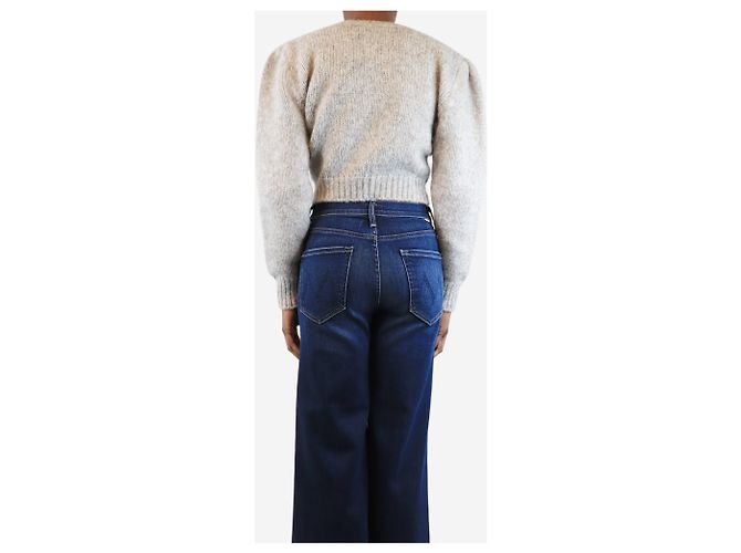 Alessandra Rich Grau cropped Kabelstrickpullover - Größe UK 6 - Ansicht 2