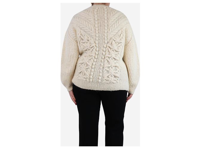 Ulla Johnson Pull en maille torsadée Osian crème - taille L Écru - vue 2