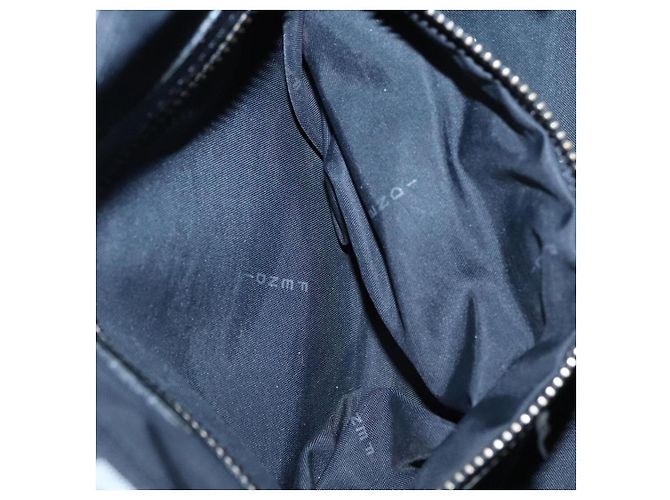 Fendi Borsa a spalla in tela Zucchino nera e grigia Nero - vista 8