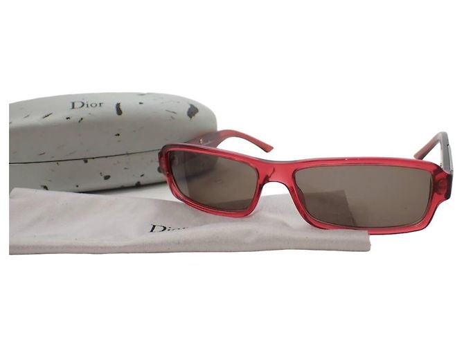 Occhiali da sole Christian Dior Sunstrass 2 con strass rosa e rosso. - vista 2