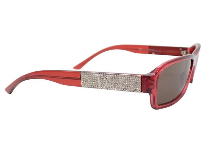 Occhiali da sole Christian Dior Sunstrass 2 con strass rosa e rosso. - vista 4