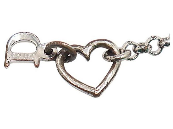 Collana in strass con logo a cuore argentato Christian Dior Argento - vista 4