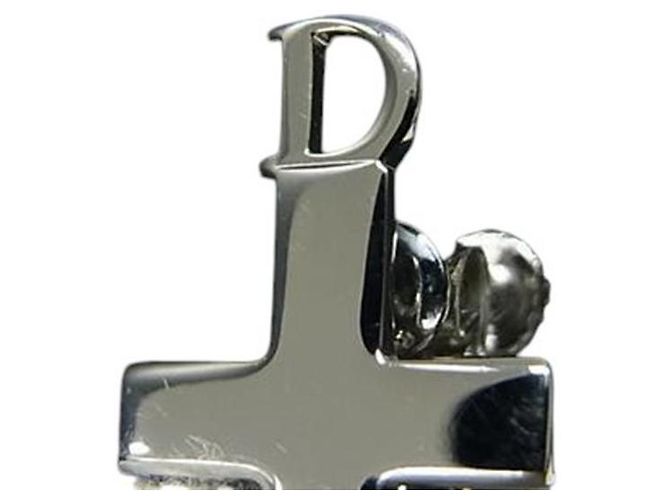 Orecchini croce crocifisso argento con logo Christian Dior - vista 3