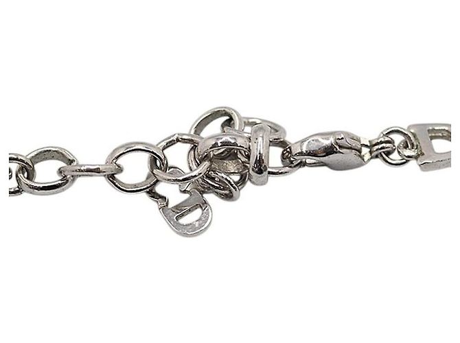 Collana a catena vintage con monogramma argento Christian Dior - vista 4