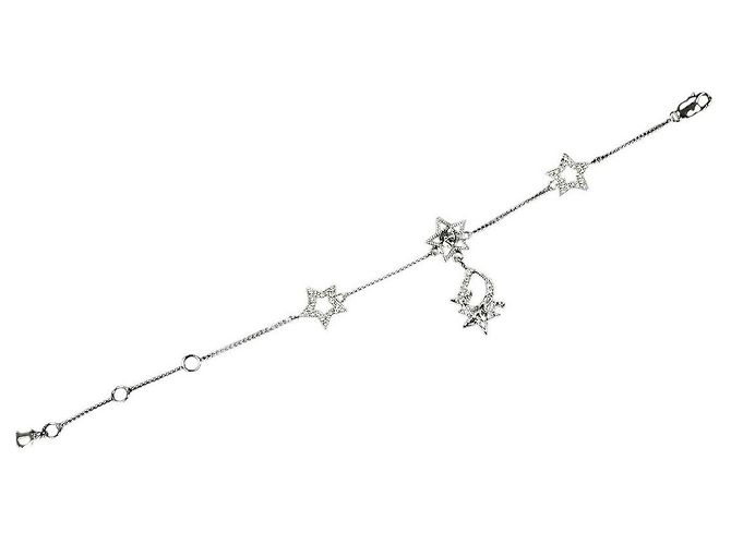Bracciale a catena a stella in strass argento Christian Dior - vista 2