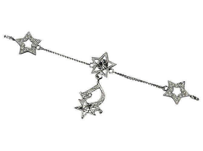 Bracciale a catena a stella in strass argento Christian Dior - vista 5