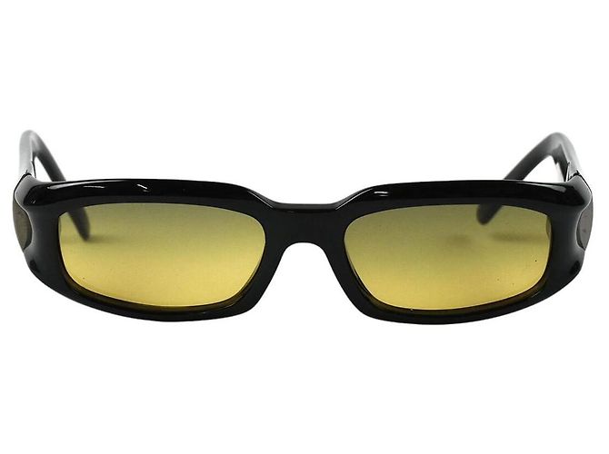 Fendi schwarze silberne gelbe grüne getönte Sonnenbrille Fs 5606 - Ansicht 2