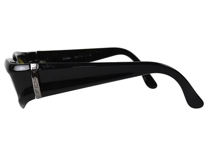 Fendi schwarze silberne gelbe grüne getönte Sonnenbrille Fs 5606 - Ansicht 4