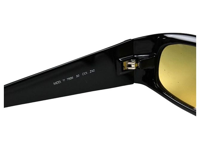 Fendi schwarze silberne gelbe grüne getönte Sonnenbrille Fs 5606 - Ansicht 5