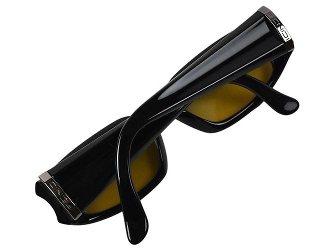 Fendi schwarze silberne gelbe grüne getönte Sonnenbrille Fs 5606 - Ansicht 6