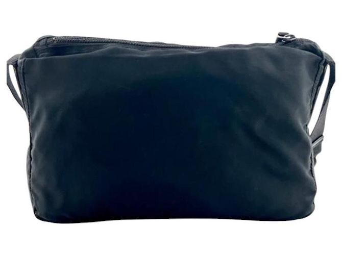 Borsa a tracolla incrociata in nylon nero con logo Prada Sport - vista 3