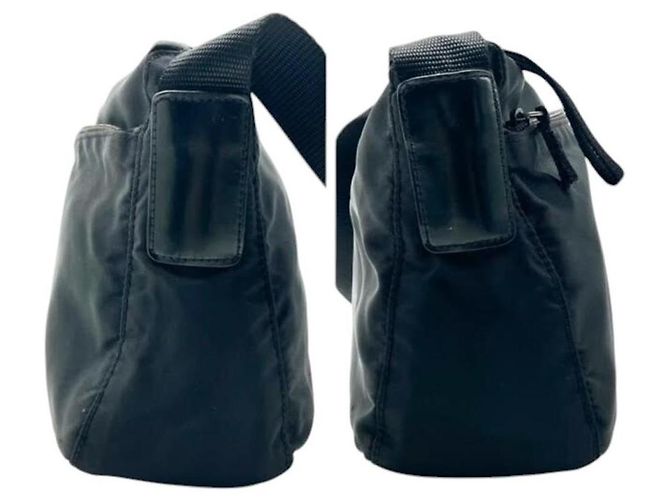 Borsa a tracolla incrociata in nylon nero con logo Prada Sport - vista 4