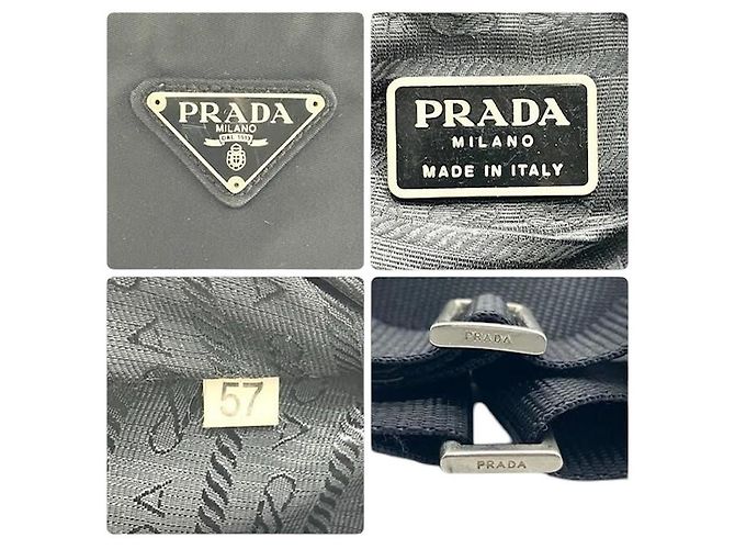 Borsa a tracolla incrociata in nylon nero con logo Prada Sport - vista 8