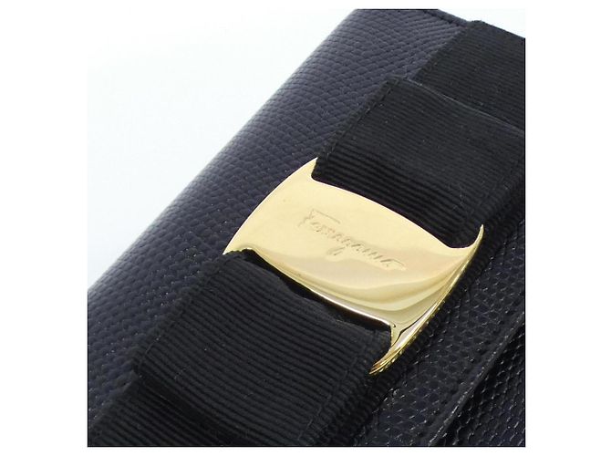 Borsa a spalla in pelle nera Salvatore Ferragamo Nero - vista 7