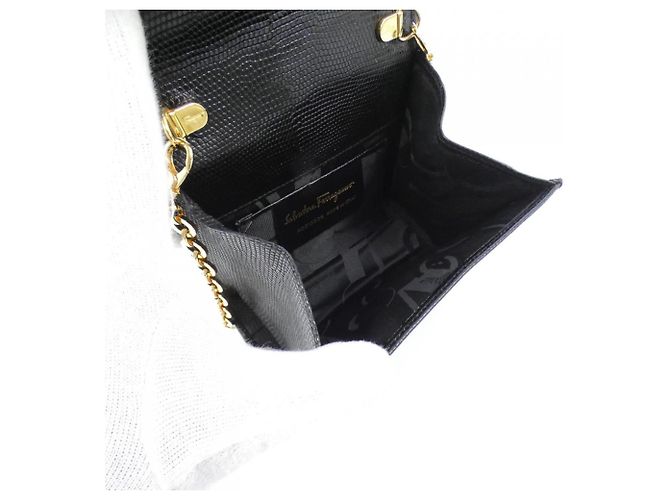 Borsa a spalla in pelle nera Salvatore Ferragamo Nero - vista 9