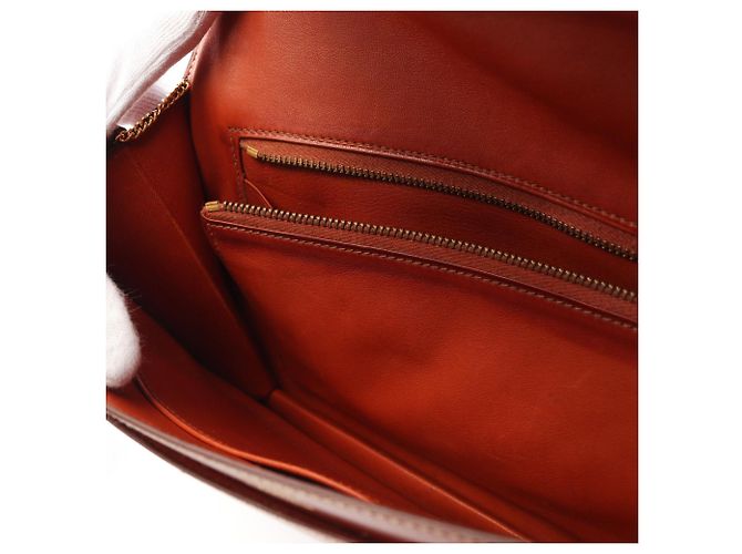 Clutch Lydie in vitello box marrone di Hermès - vista 4