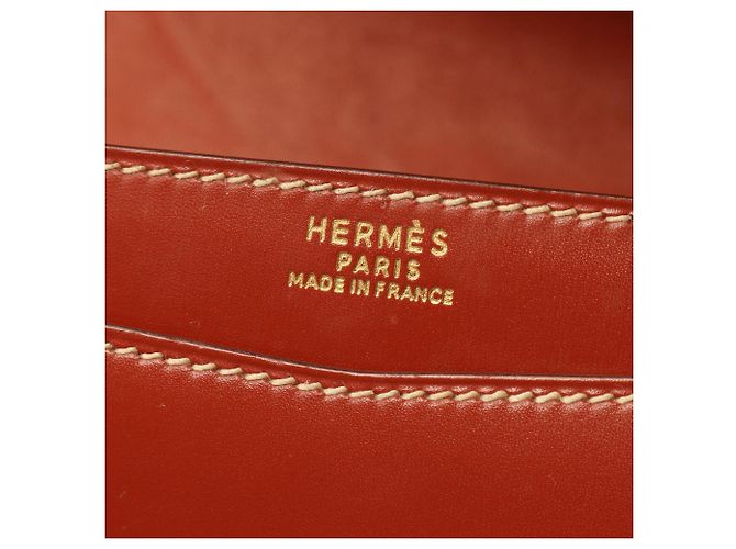 Clutch Lydie in vitello box marrone di Hermès - vista 5