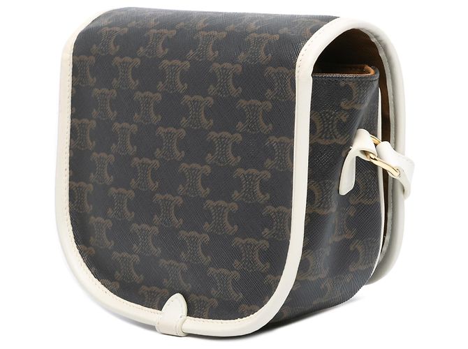 Céline Celine Marrón Mediano Triomphe Lona Recubierta Folco Bandolera Castaño Marrón oscuro - vista 2