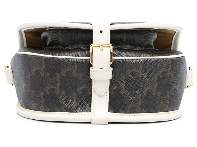Céline Celine Marrón Mediano Triomphe Lona Recubierta Folco Bandolera Castaño Marrón oscuro - vista 3