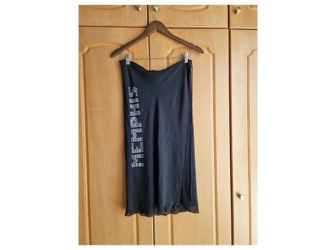 Autre Marque Falda Memphis de seda negra Negro - vista 3