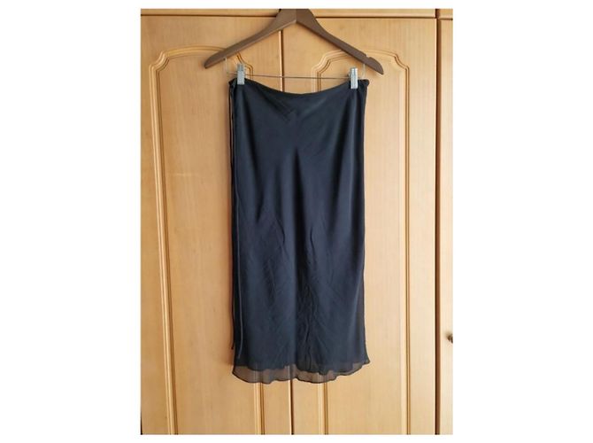 Autre Marque Falda Memphis de seda negra Negro - vista 5