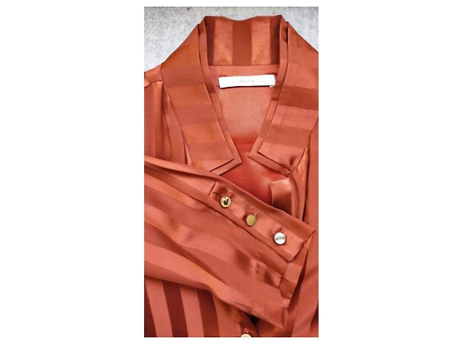 Autre Marque Seidenhemdkleid in Orange - Ansicht 3
