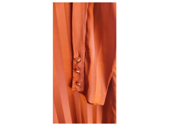 Autre Marque Seidenhemdkleid in Orange - Ansicht 5
