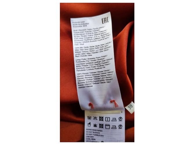Autre Marque Seidenhemdkleid in Orange - Ansicht 7
