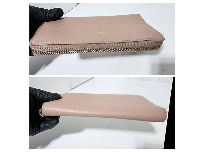 Bamboo GUCCI Cartera con cremallera alrededor de piel de ternera Cellarius con borlas de bambú Rosa claro - vista 4
