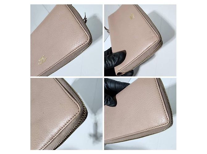 Bamboo GUCCI Cartera con cremallera alrededor de piel de ternera Cellarius con borlas de bambú Rosa claro - vista 8
