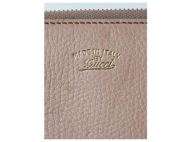 Bamboo GUCCI Cartera con cremallera alrededor de piel de ternera Cellarius con borlas de bambú Rosa claro - vista 9