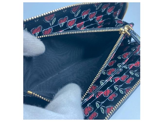 Prada Saffiano Leder Langbörse Schwarz - Ansicht 12