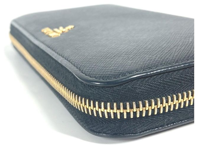 Prada Saffiano Leder Langbörse Schwarz - Ansicht 3