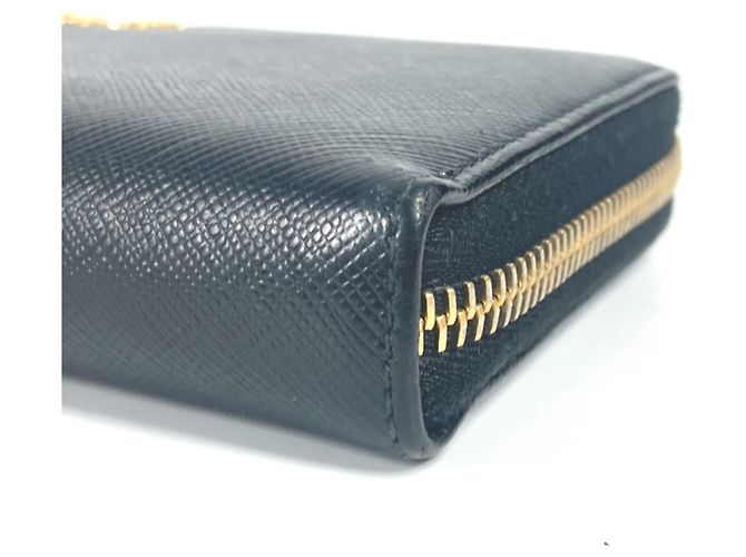 Prada Saffiano Leder Langbörse Schwarz - Ansicht 4