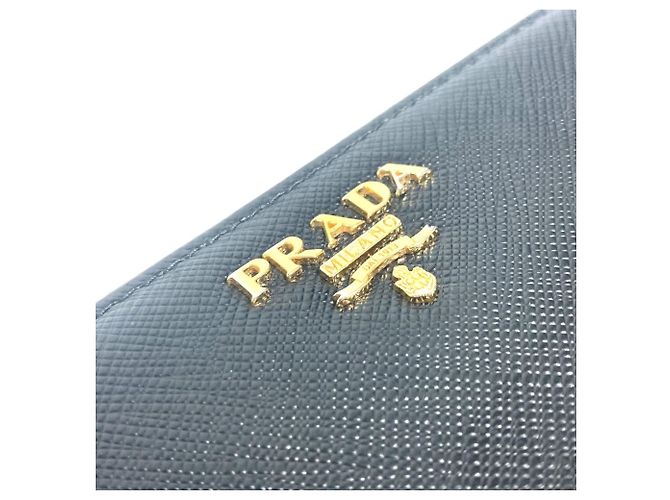 Prada Saffiano Leder Langbörse Schwarz - Ansicht 5
