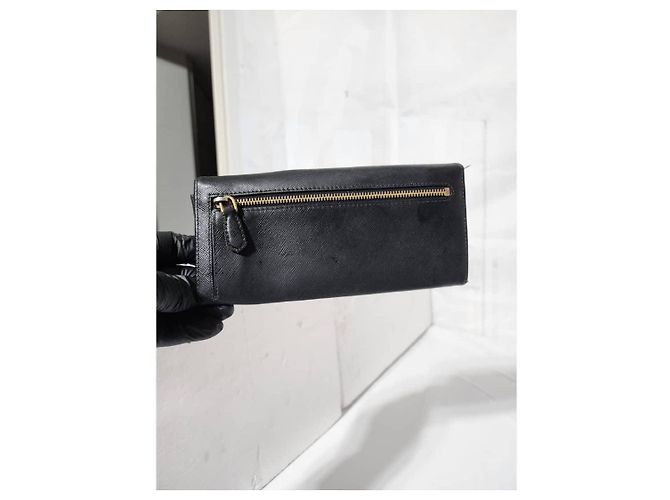Prada Saffiano Lux Leder Klapp-Wallet Schwarz - Ansicht 15