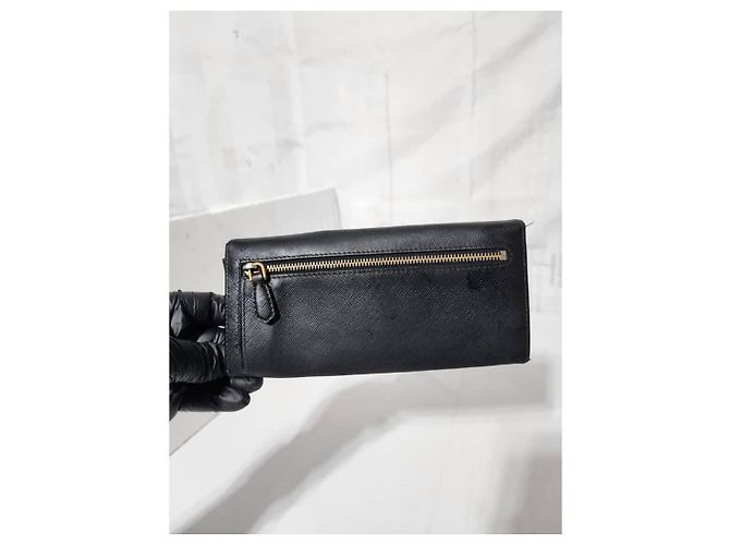 Prada Saffiano Lux Leder Klapp-Wallet Schwarz - Ansicht 3