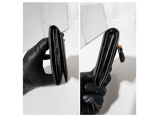 Prada Saffiano Lux Leder Klapp-Wallet Schwarz - Ansicht 4