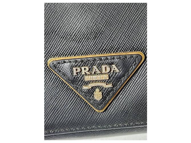 Prada Saffiano Lux Leder Klapp-Wallet Schwarz - Ansicht 6