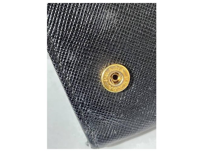 Prada Saffiano Lux Leder Klapp-Wallet Schwarz - Ansicht 7