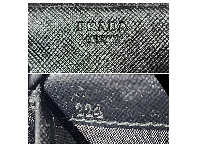 Prada Saffiano Lux Leder Klapp-Wallet Schwarz - Ansicht 9