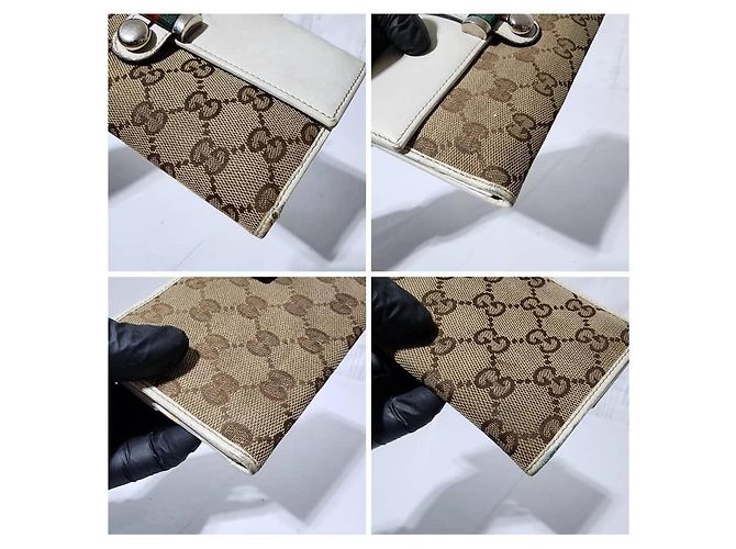 Gucci Shima Long Pelle e Tela Beige/Off-White Crema - vista 11