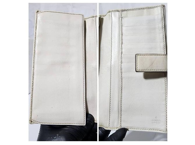 Gucci Shima Long Pelle e Tela Beige/Off-White Crema - vista 12