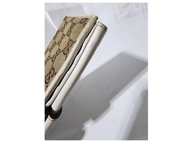 Gucci Shima Long Pelle e Tela Beige/Off-White Crema - vista 14