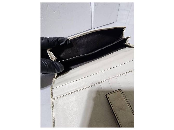 Gucci Shima Long Pelle e Tela Beige/Off-White Crema - vista 16