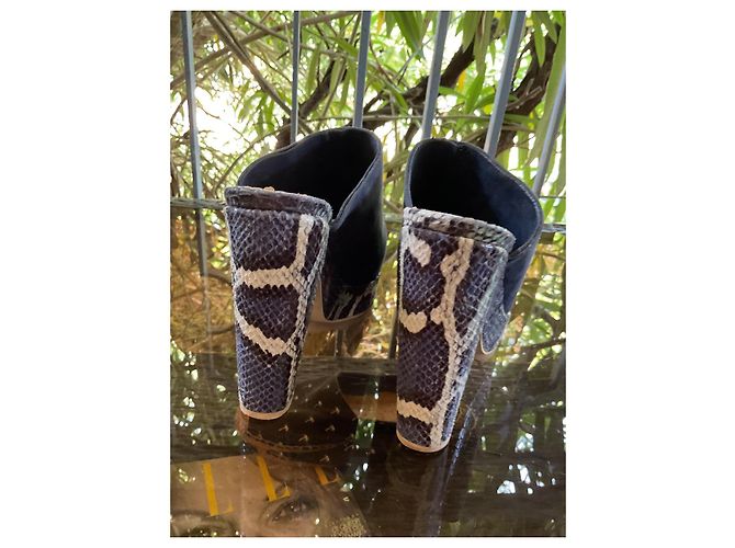 Stella Mc Cartney Mule con platform Stella McCartney blu nubuck - vista 5