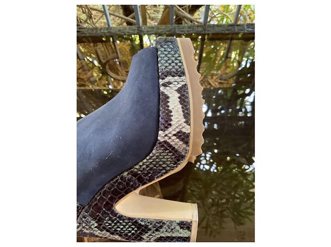 Stella Mc Cartney Mule con platform Stella McCartney blu nubuck - vista 8