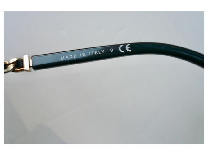 CHANEL Nuevas Gafas Negras Cuadradas con Cadena Negro - vista 6
